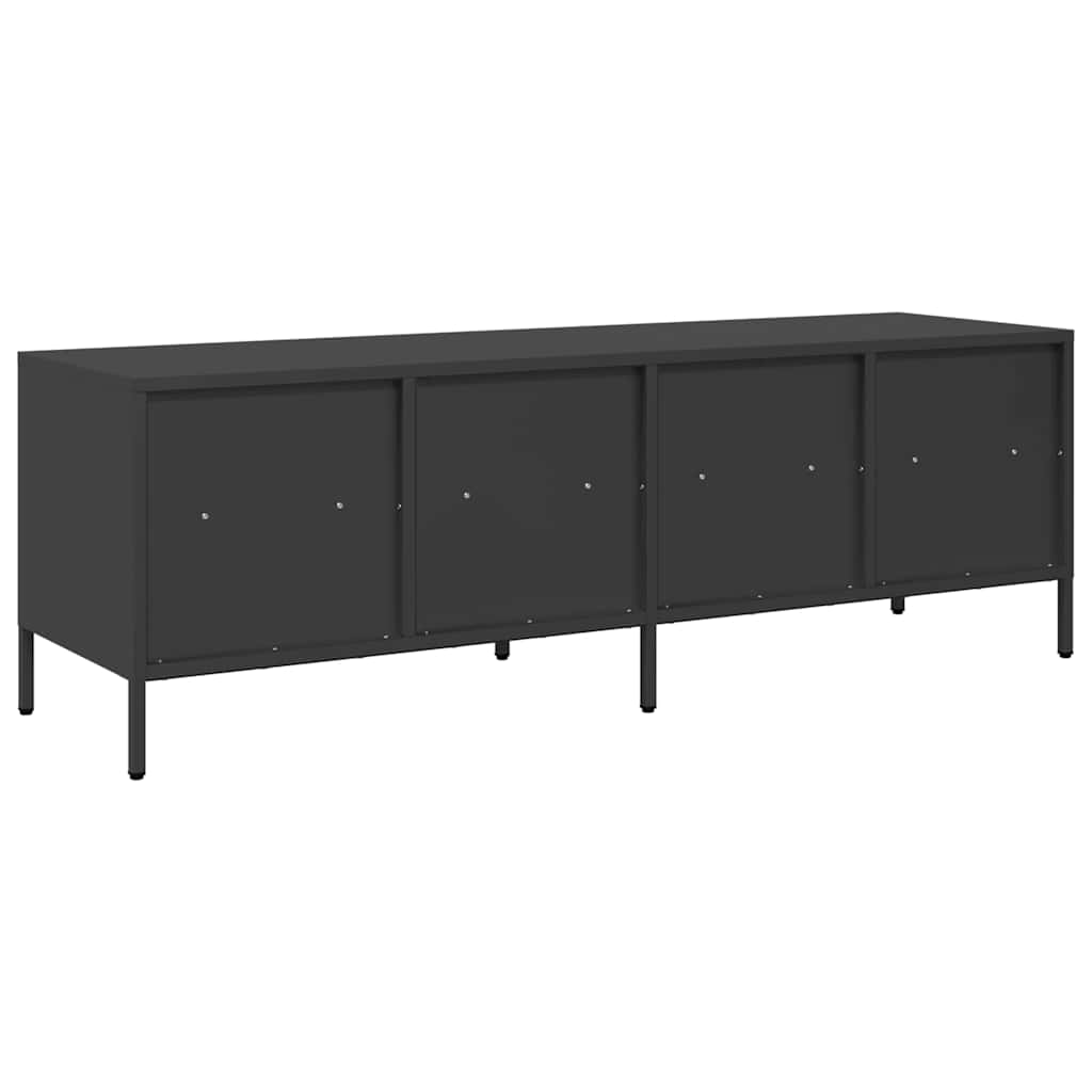 vidaXL Szafka RTV, czarna, 135x39x43,5 cm, stal walcowana na zimno