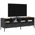 vidaXL Szafka RTV, czarna, 135x39x43,5 cm, stal walcowana na zimno