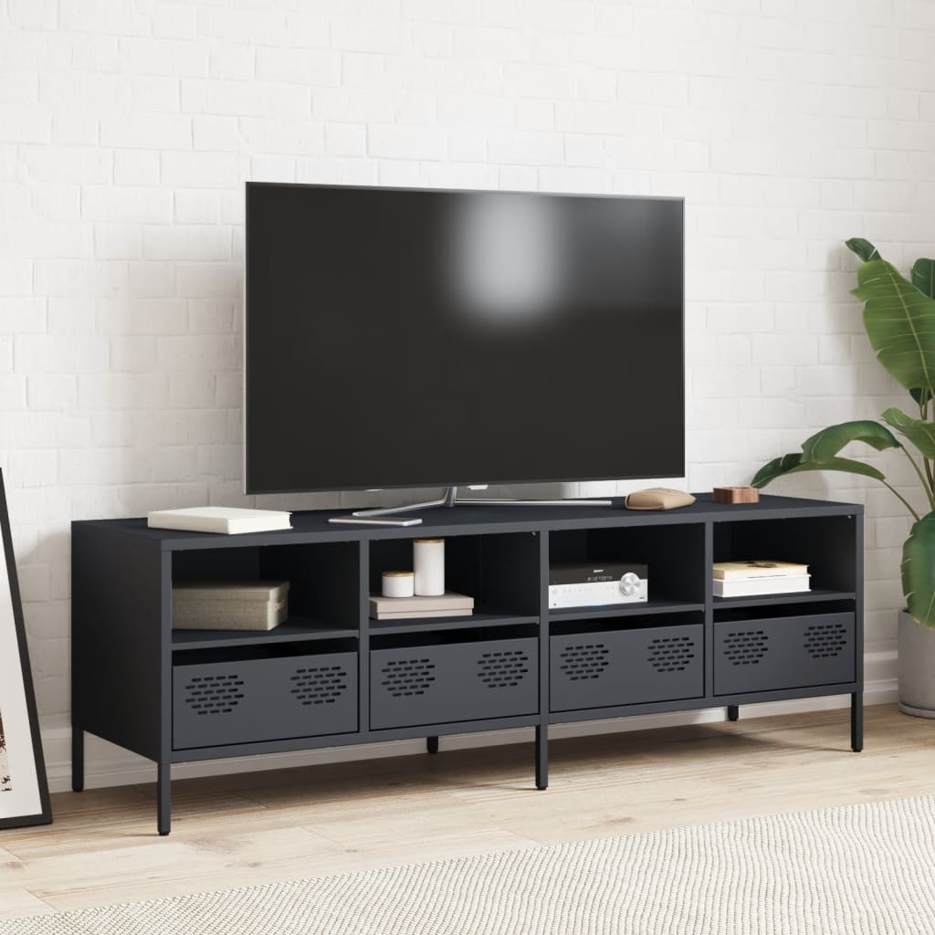 vidaXL Szafka RTV, antracyt, 135x39x43,5 cm, stal walcowana na zimno