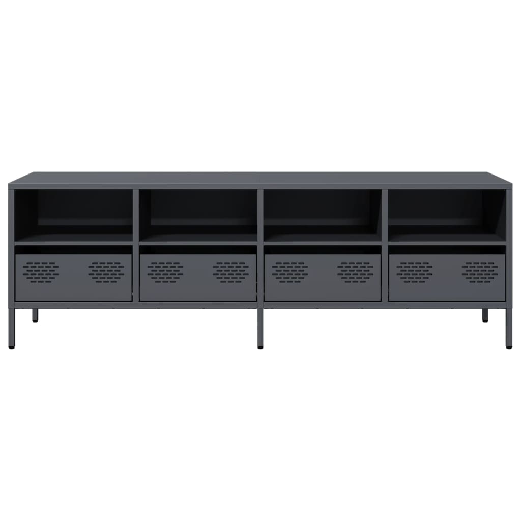 vidaXL Szafka RTV, antracyt, 135x39x43,5 cm, stal walcowana na zimno