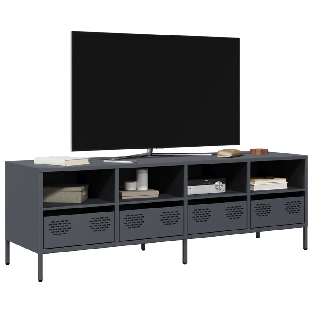 vidaXL Szafka RTV, antracyt, 135x39x43,5 cm, stal walcowana na zimno