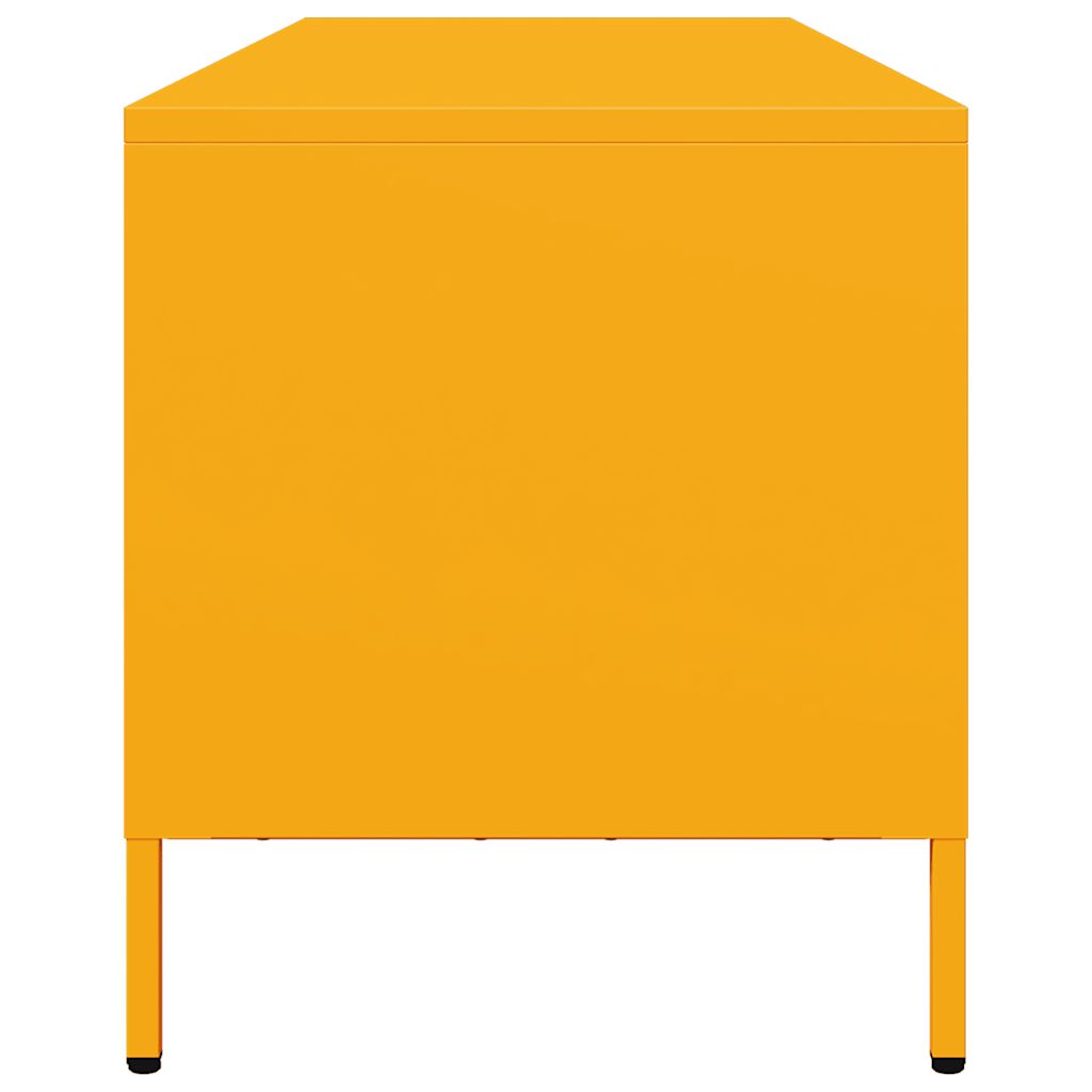vidaXL Szafka RTV, żółta, 135x39x43,5 cm, stal walcowana na zimno
