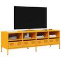 vidaXL Szafka RTV, żółta, 135x39x43,5 cm, stal walcowana na zimno