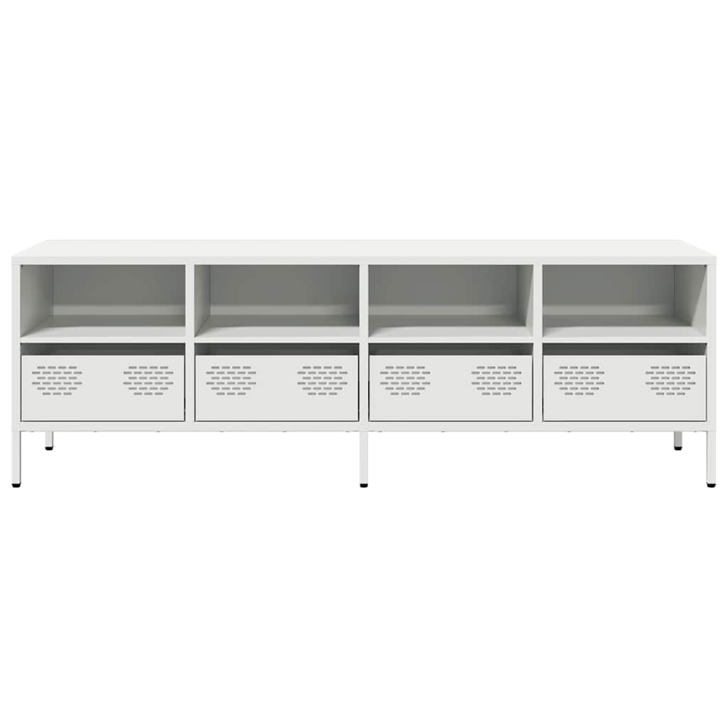 vidaXL Szafka RTV, biała, 135x39x43,5 cm, stal walcowana na zimno