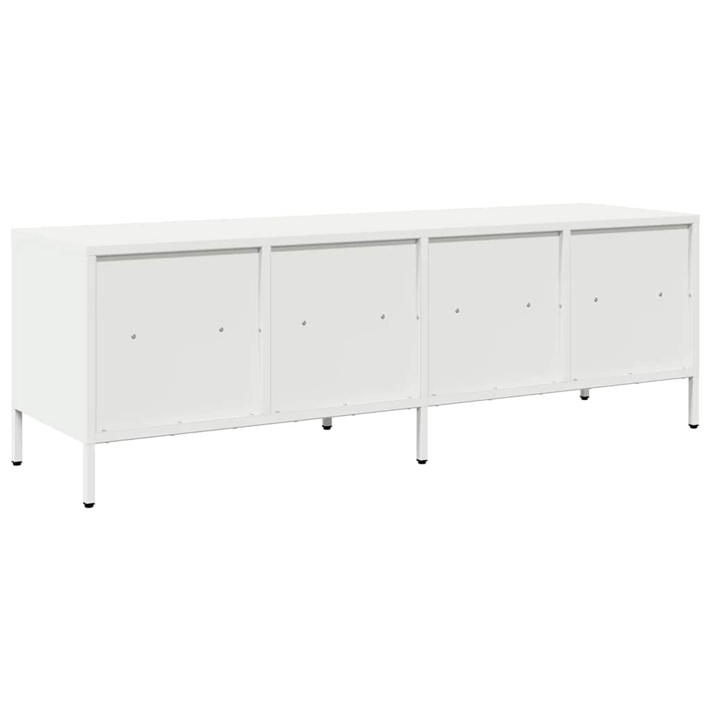 vidaXL Szafka RTV, biała, 135x39x43,5 cm, stal walcowana na zimno