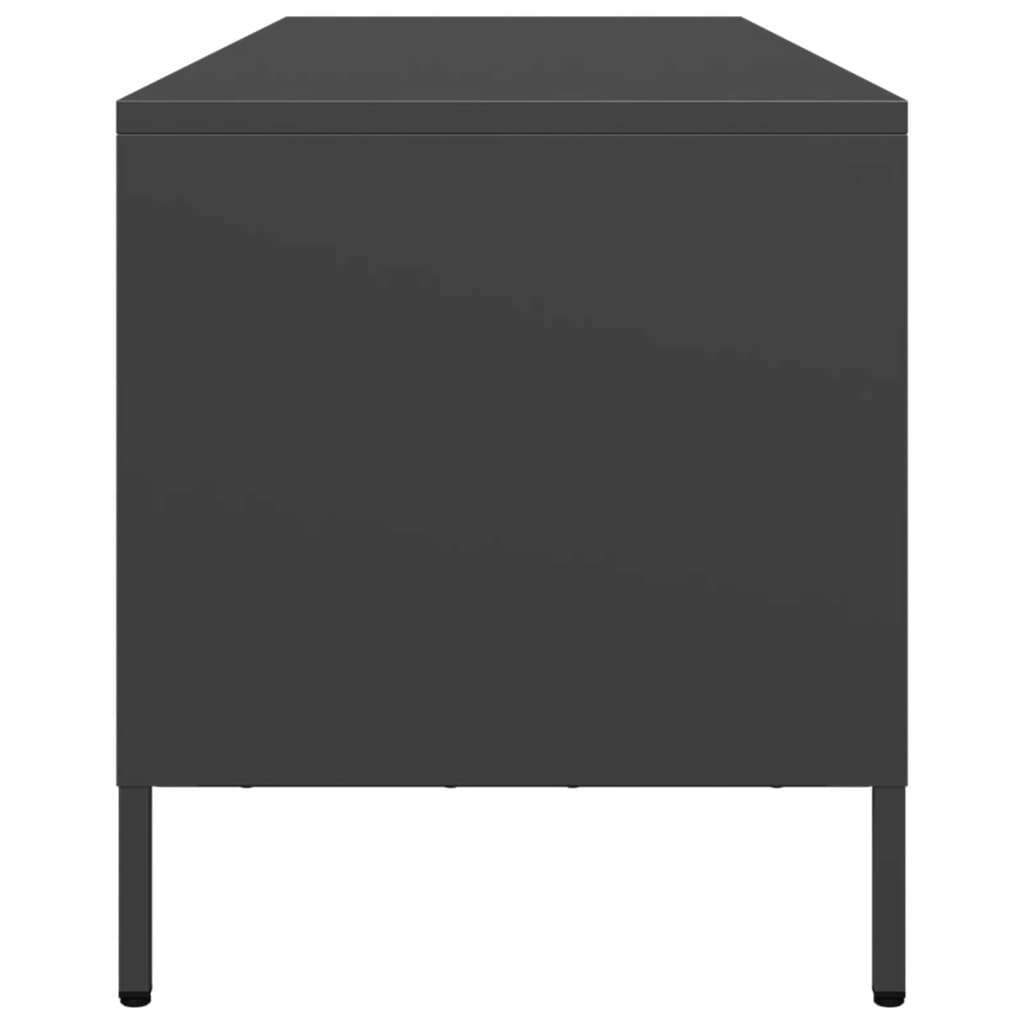 vidaXL Szafka RTV, czarna, 135x39x43,5 cm, stal walcowana na zimno