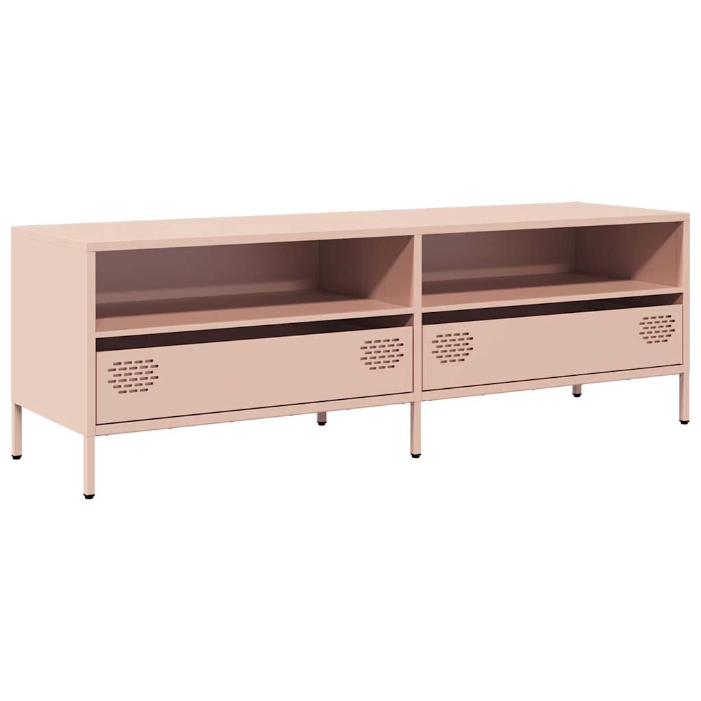 vidaXL Szafka RTV, różowa, 135x39x43,5 cm, stal walcowana na zimno