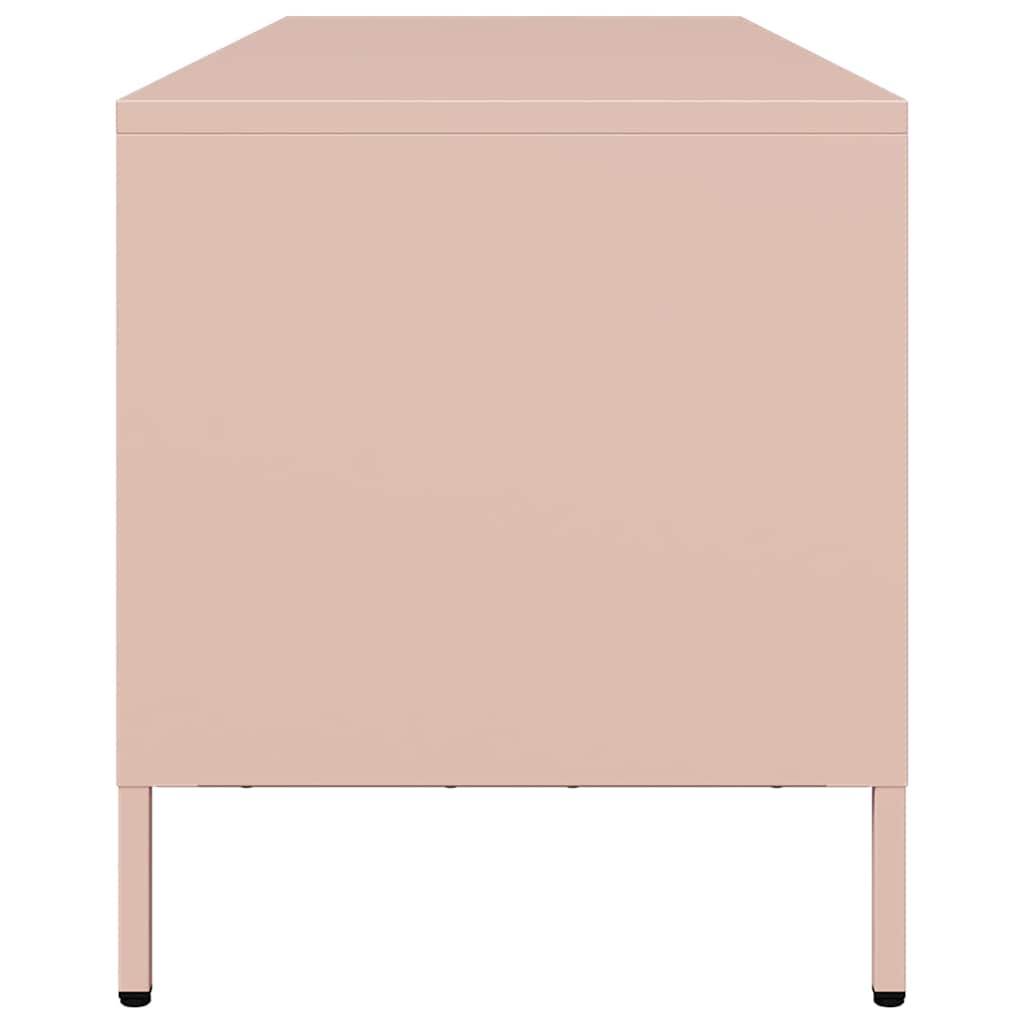 vidaXL Szafka RTV, różowa, 135x39x43,5 cm, stal walcowana na zimno