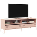 vidaXL Szafka RTV, różowa, 135x39x43,5 cm, stal walcowana na zimno