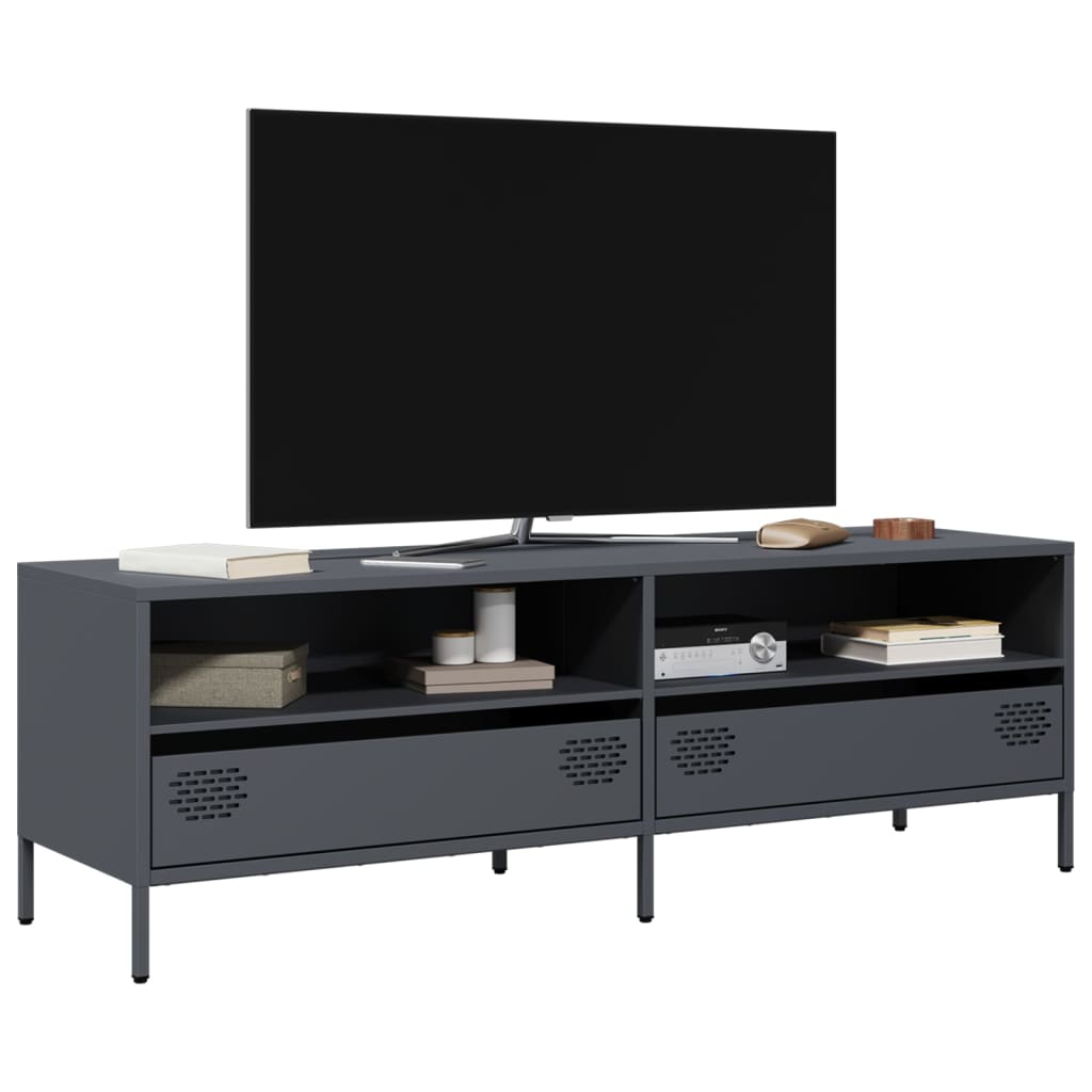 vidaXL Szafka RTV, antracyt, 135x39x43,5 cm, stal walcowana na zimno