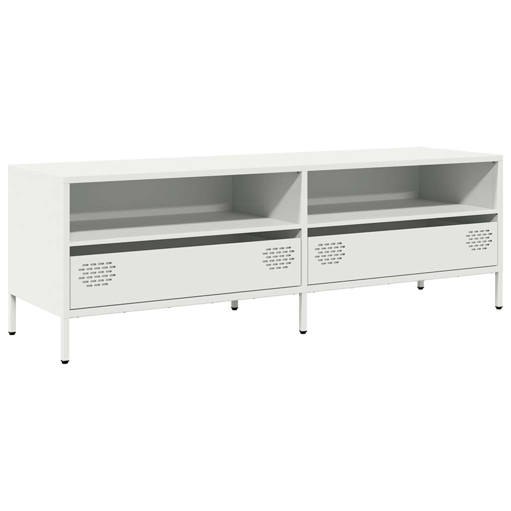 vidaXL Szafka RTV, biała, 135x39x43,5 cm, stal walcowana na zimno
