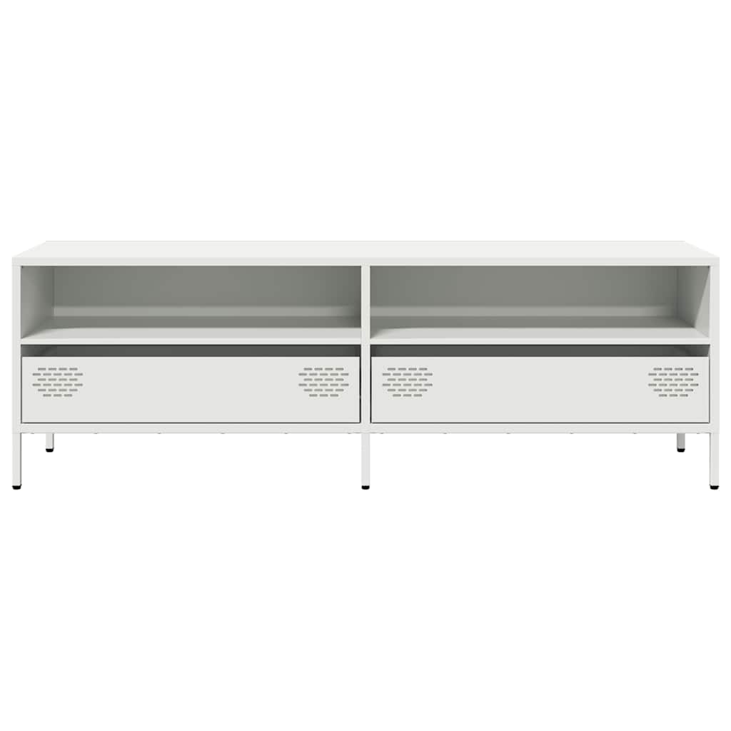 vidaXL Szafka RTV, biała, 135x39x43,5 cm, stal walcowana na zimno