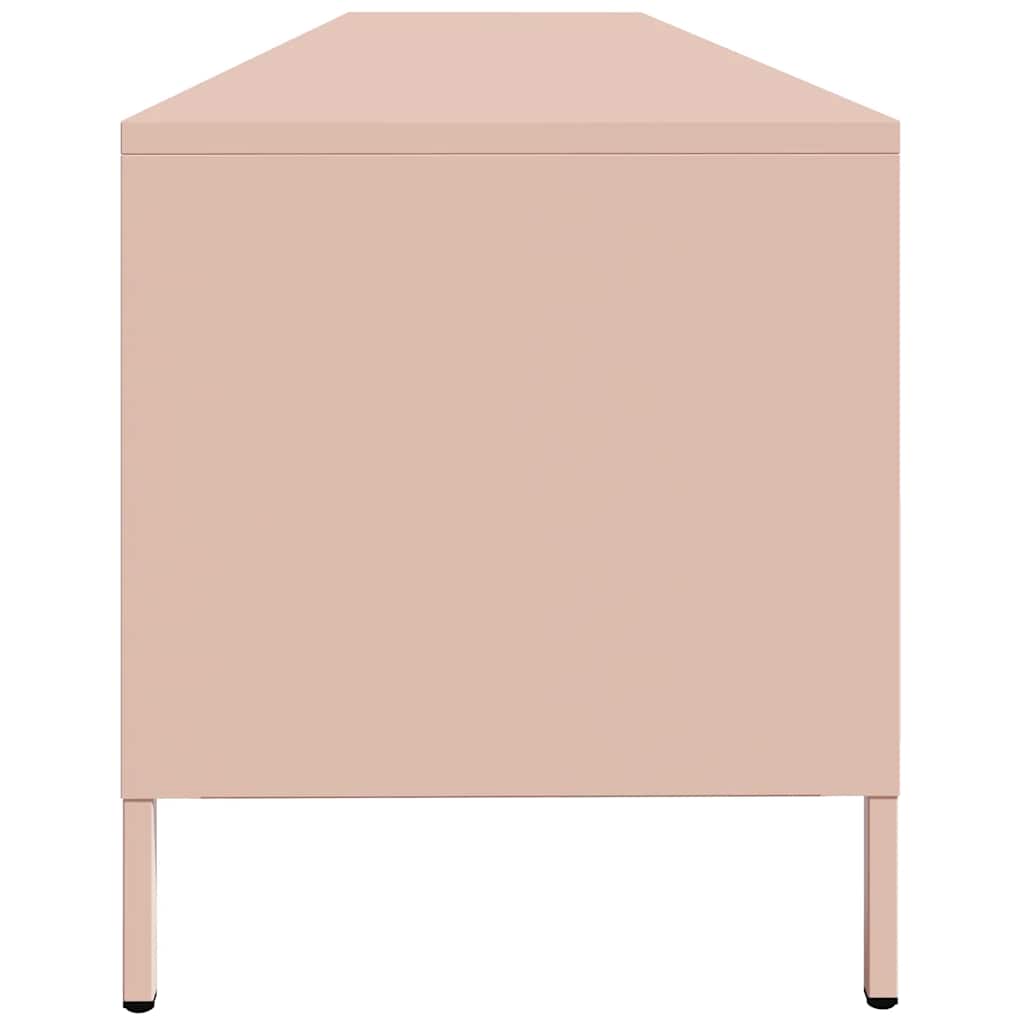 vidaXL Szafka RTV, różowa, 202x39x43,5 cm, stal walcowana na zimno
