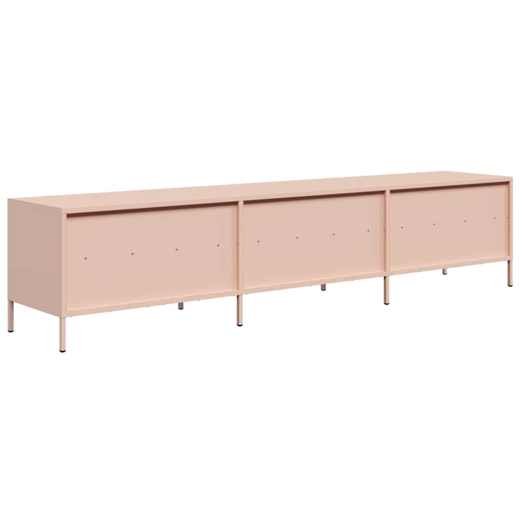 vidaXL Szafka RTV, różowa, 202x39x43,5 cm, stal walcowana na zimno