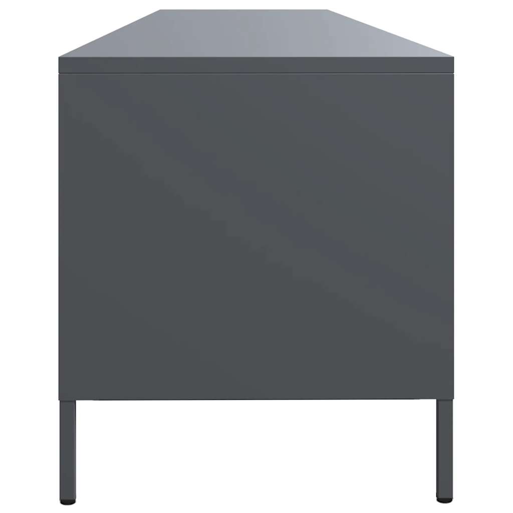 vidaXL Szafka RTV, czarna, 202x39x43,5 cm, stal walcowana na zimno