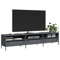 vidaXL Szafka RTV, czarna, 202x39x43,5 cm, stal walcowana na zimno