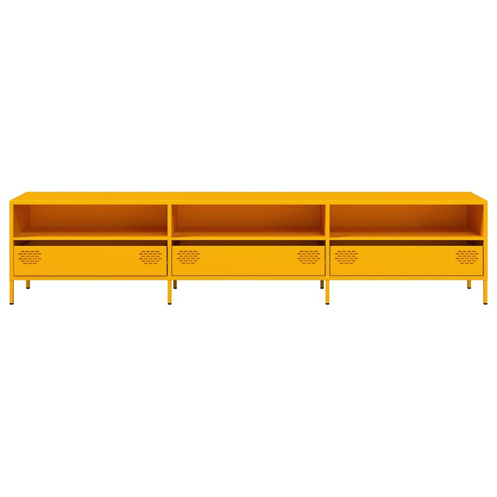 vidaXL Szafka RTV, żółta, 202x39x43,5 cm, stal walcowana na zimno
