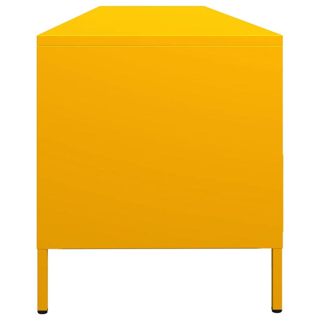 vidaXL Szafka RTV, żółta, 202x39x43,5 cm, stal walcowana na zimno