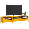 vidaXL Szafka RTV, żółta, 202x39x43,5 cm, stal walcowana na zimno