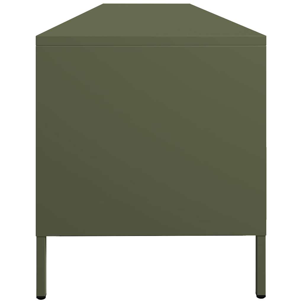 vidaXL Szafka RTV, oliwkowa, 202x39x43,5 cm, stal walcowana na zimno