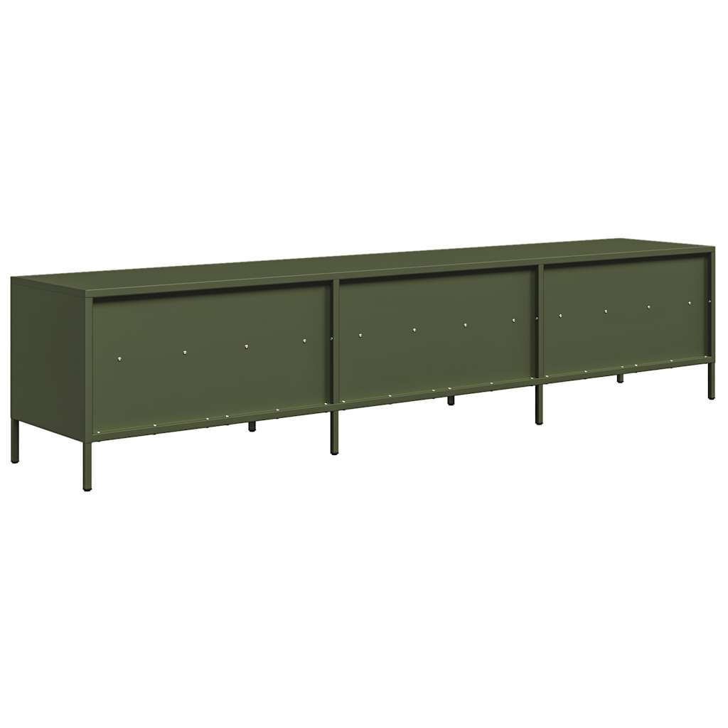 vidaXL Szafka RTV, oliwkowa, 202x39x43,5 cm, stal walcowana na zimno