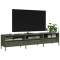 vidaXL Szafka RTV, oliwkowa, 202x39x43,5 cm, stal walcowana na zimno