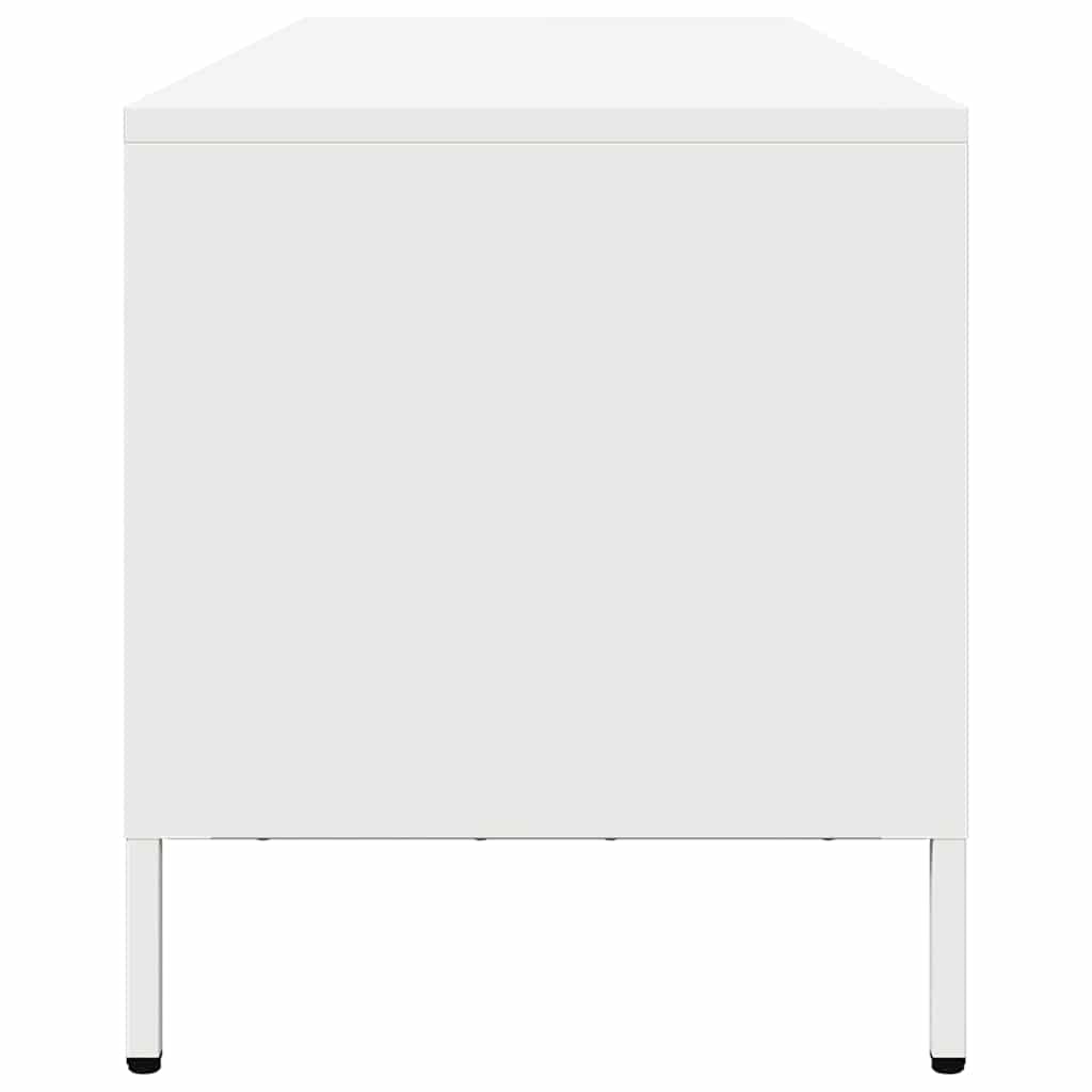 vidaXL Szafka RTV, biała, 202x39x43,5 cm, stal walcowana na zimno
