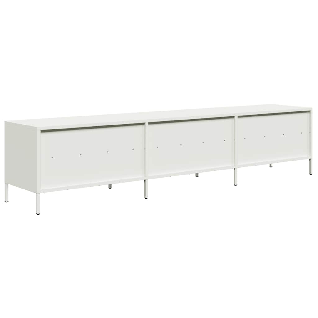 vidaXL Szafka RTV, biała, 202x39x43,5 cm, stal walcowana na zimno