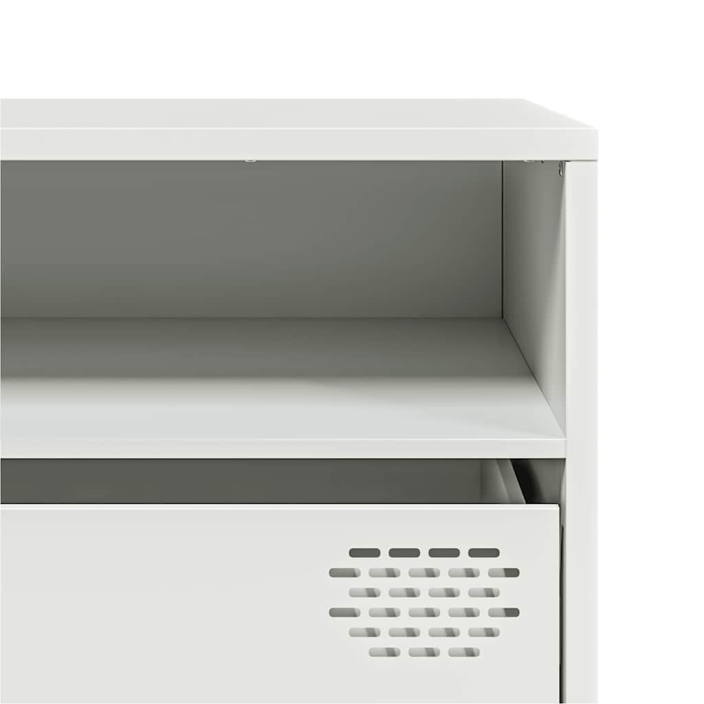 vidaXL Szafka RTV, biała, 202x39x43,5 cm, stal walcowana na zimno
