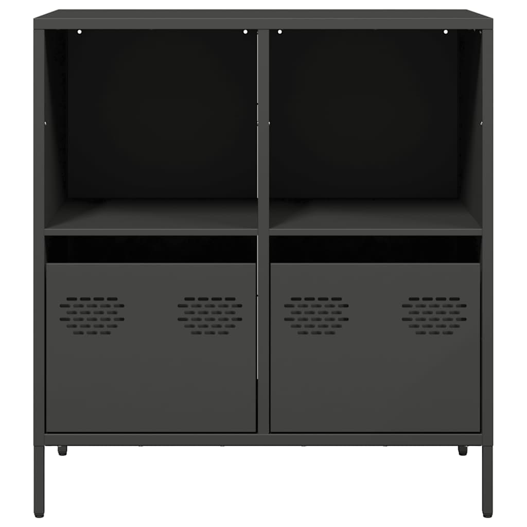 vidaXL Szafka, czarna, 68x39x73,5 cm, stal walcowana na zimno