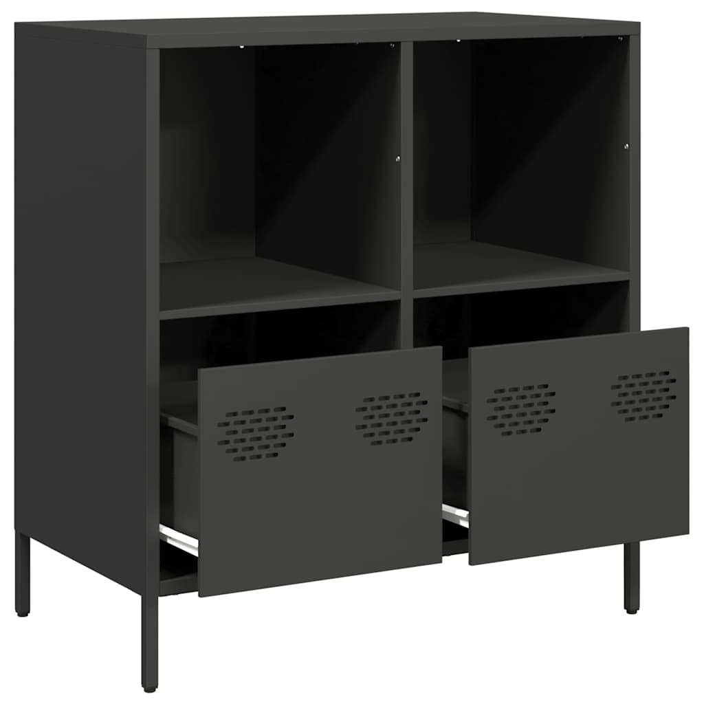 vidaXL Szafka, czarna, 68x39x73,5 cm, stal walcowana na zimno