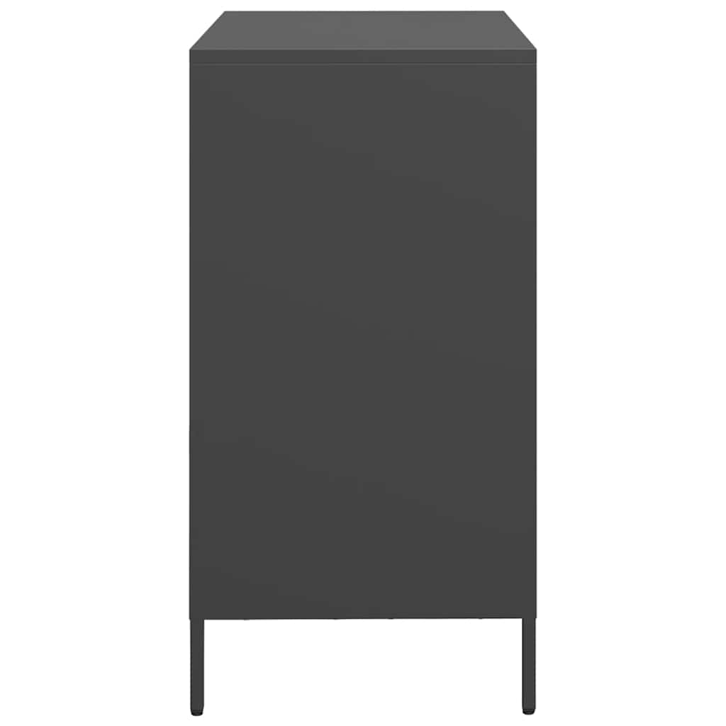vidaXL Szafka, czarna, 68x39x73,5 cm, stal walcowana na zimno