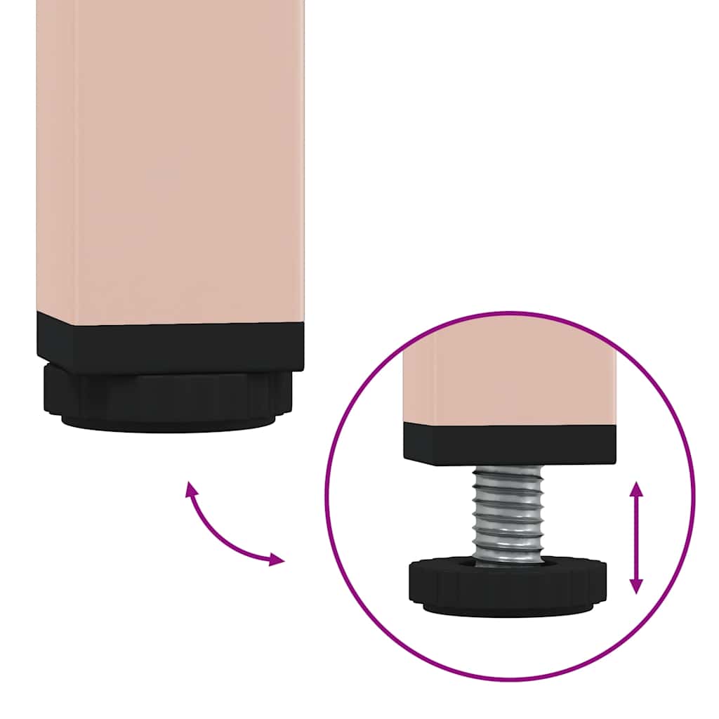 vidaXL Szafka, różowa, 68x39x73,5 cm, stal walcowana na zimno