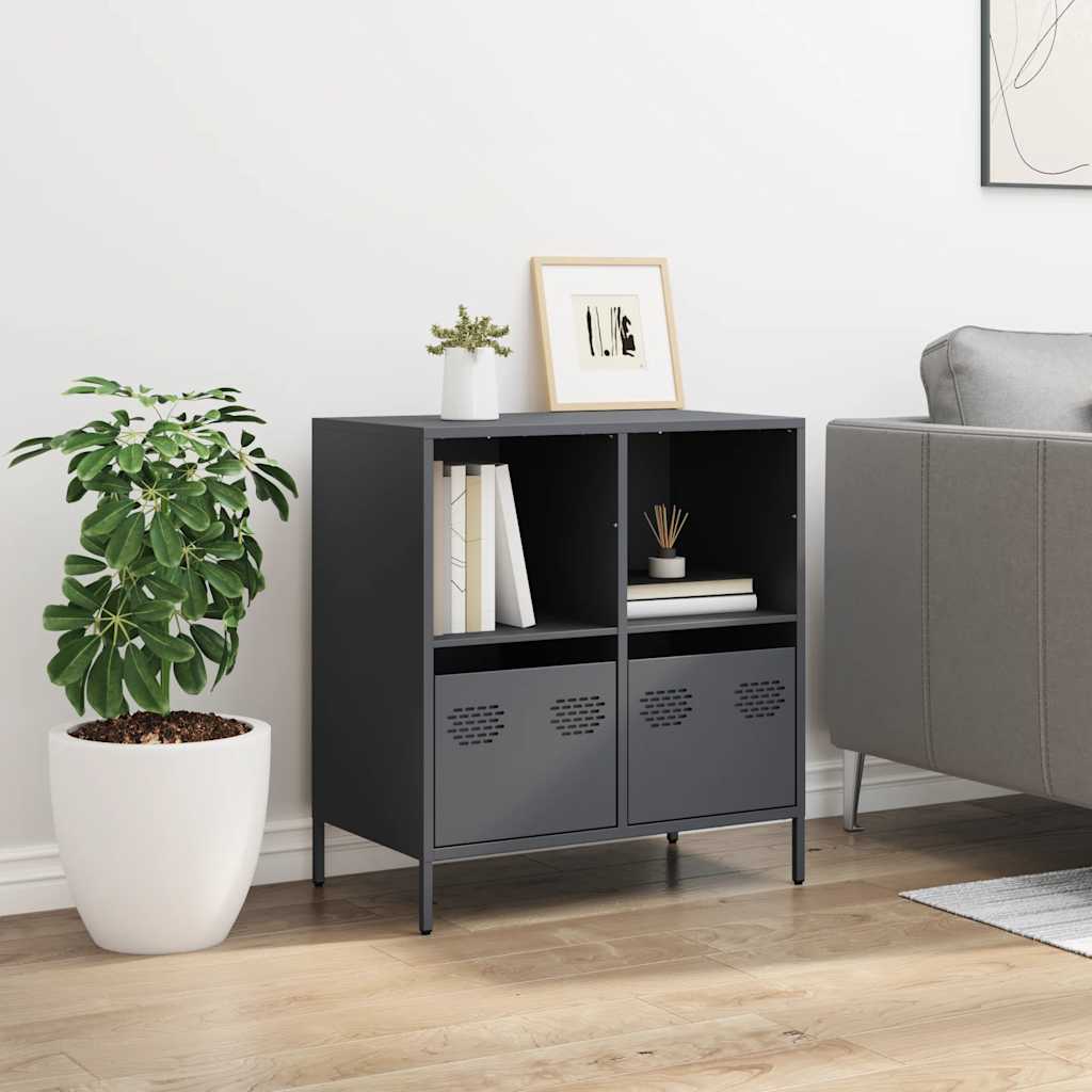 vidaXL Szafka, antracytowa, 68x39x73,5 cm, stal walcowana na zimno
