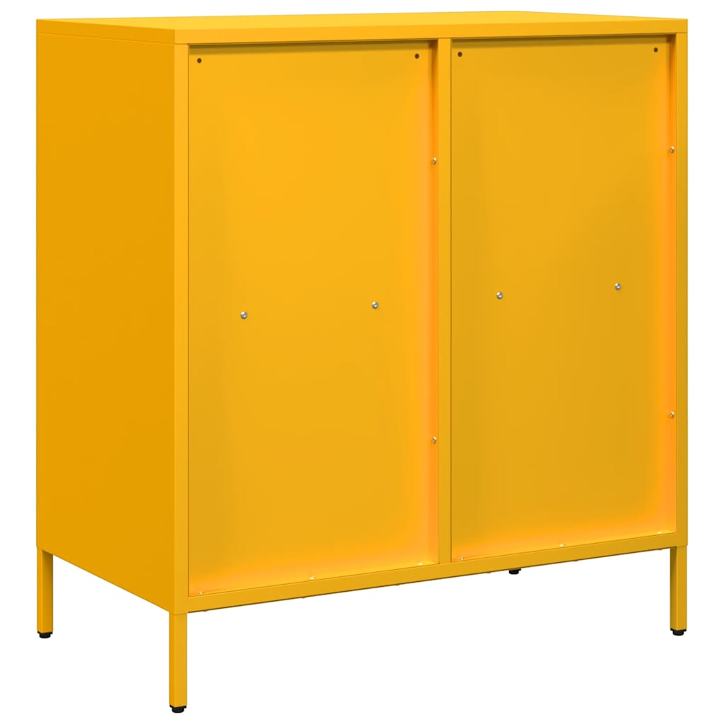 vidaXL Szafka, musztardowa, 68x39x73,5 cm, stal walcowana na zimno