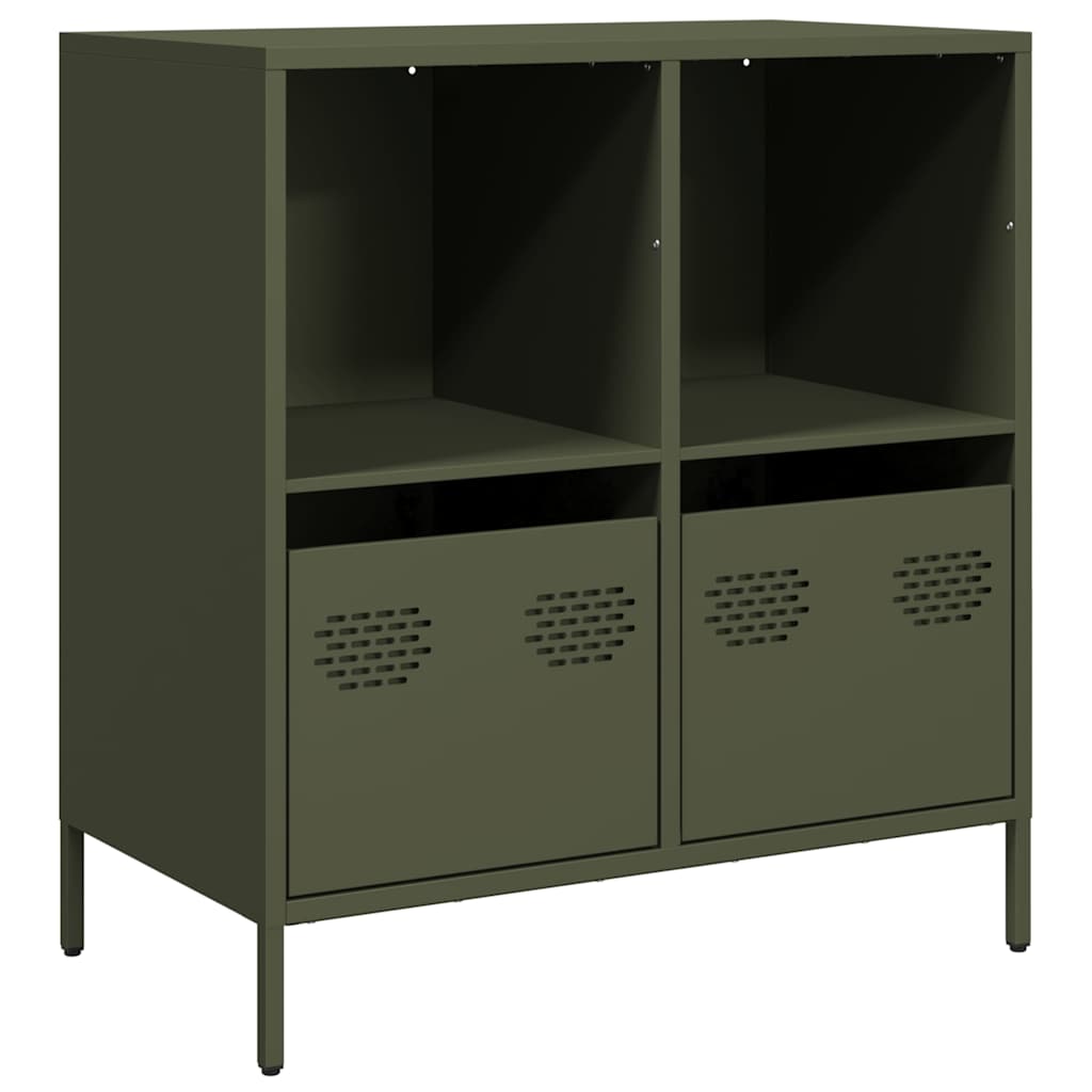 vidaXL Szafka, oliwkowa, 68x39x73,5 cm, stal walcowana na zimno