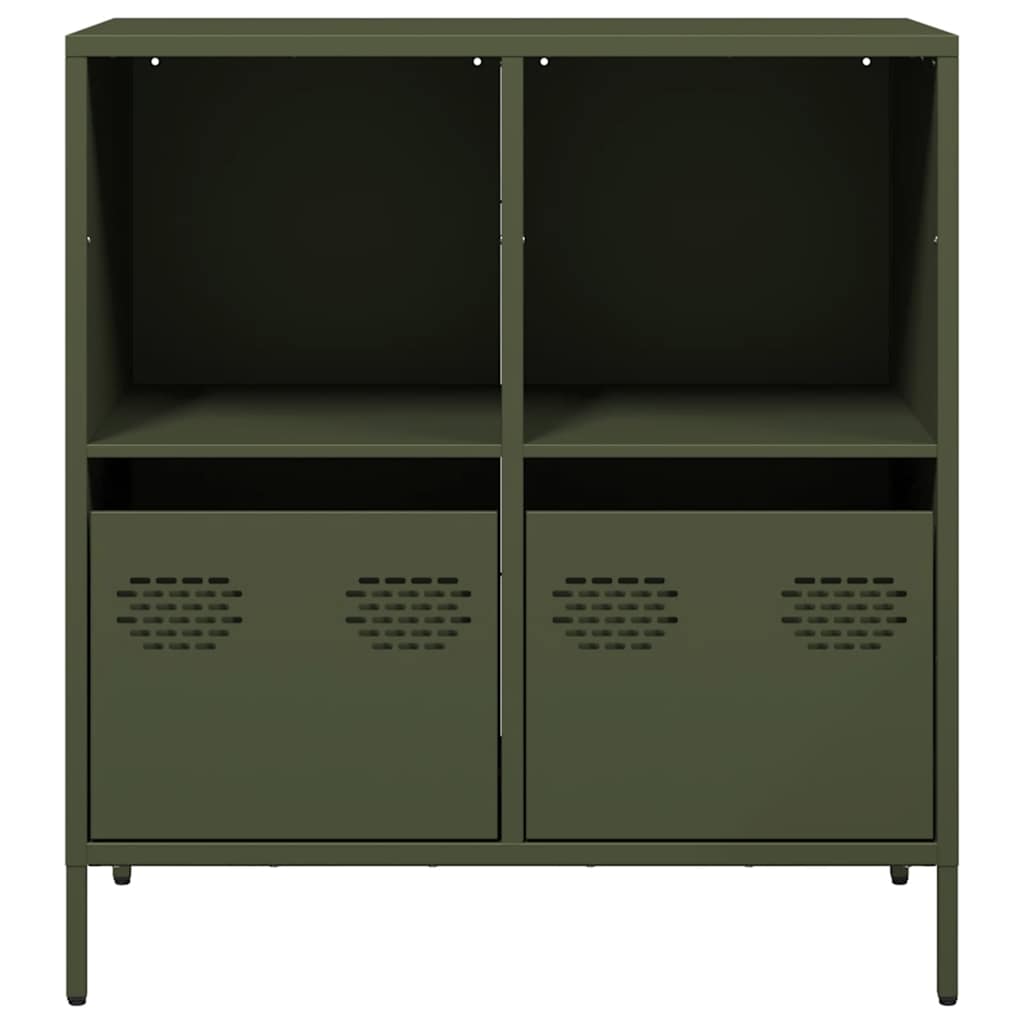 vidaXL Szafka, oliwkowa, 68x39x73,5 cm, stal walcowana na zimno