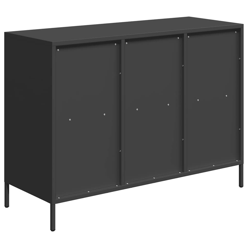 vidaXL Szafka, czarna, 101,5x39x73,5 cm, stal walcowana na zimno
