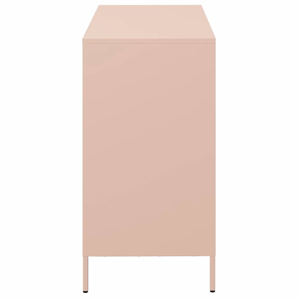 vidaXL Szafka, różowa, 101,5x39x73,5 cm, stal walcowana na zimno