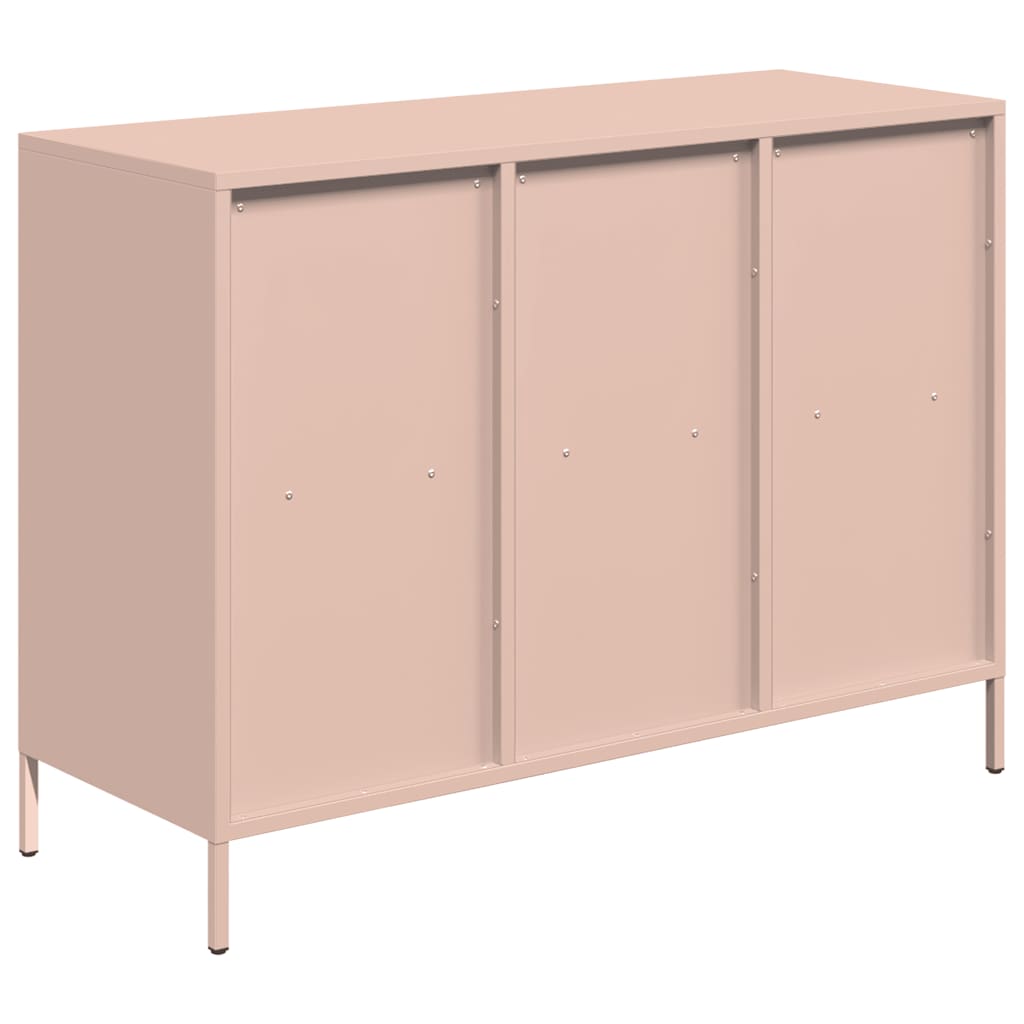 vidaXL Szafka, różowa, 101,5x39x73,5 cm, stal walcowana na zimno