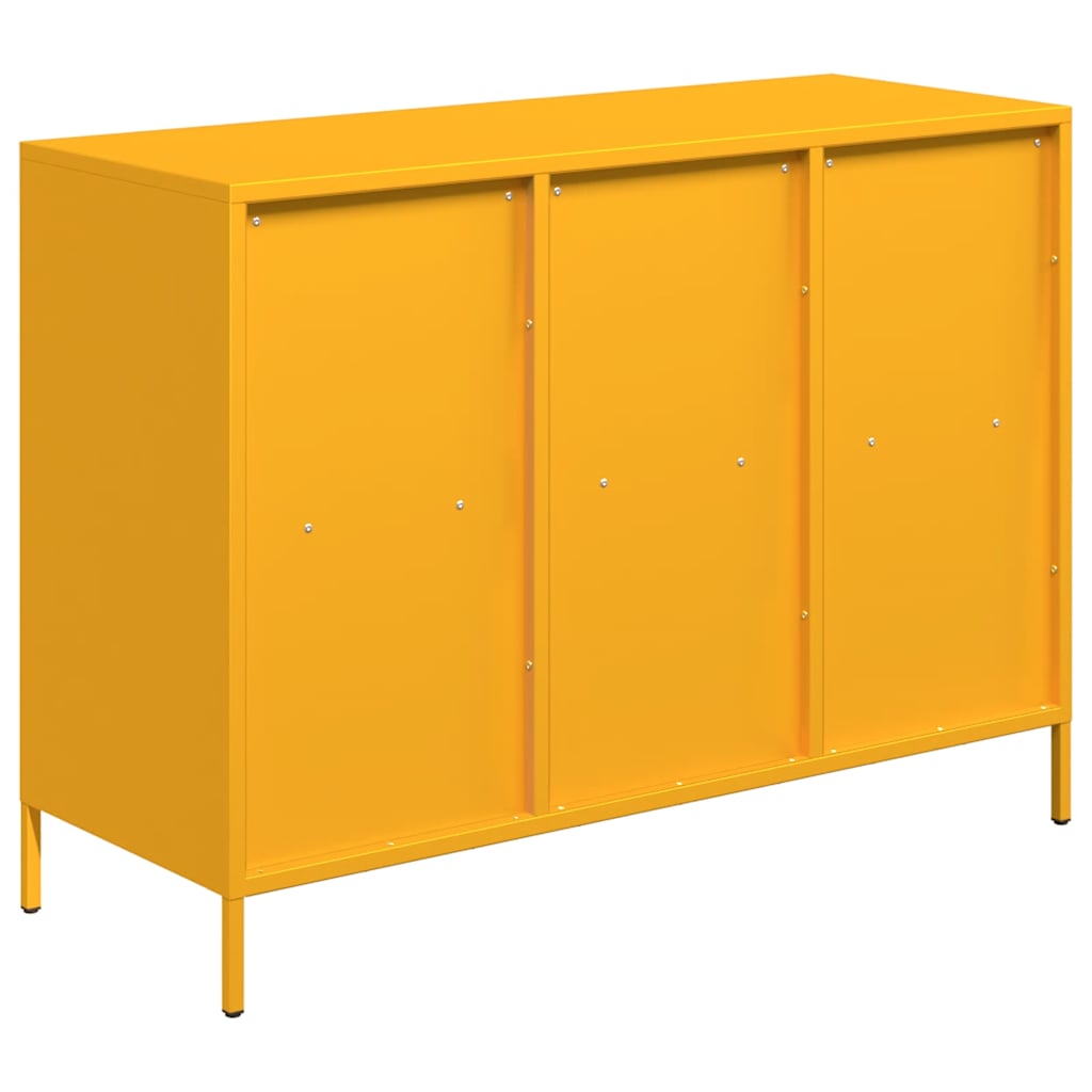 vidaXL Szafka, musztardowa, 101,5x39x73,5 cm, stal walcowana na zimno