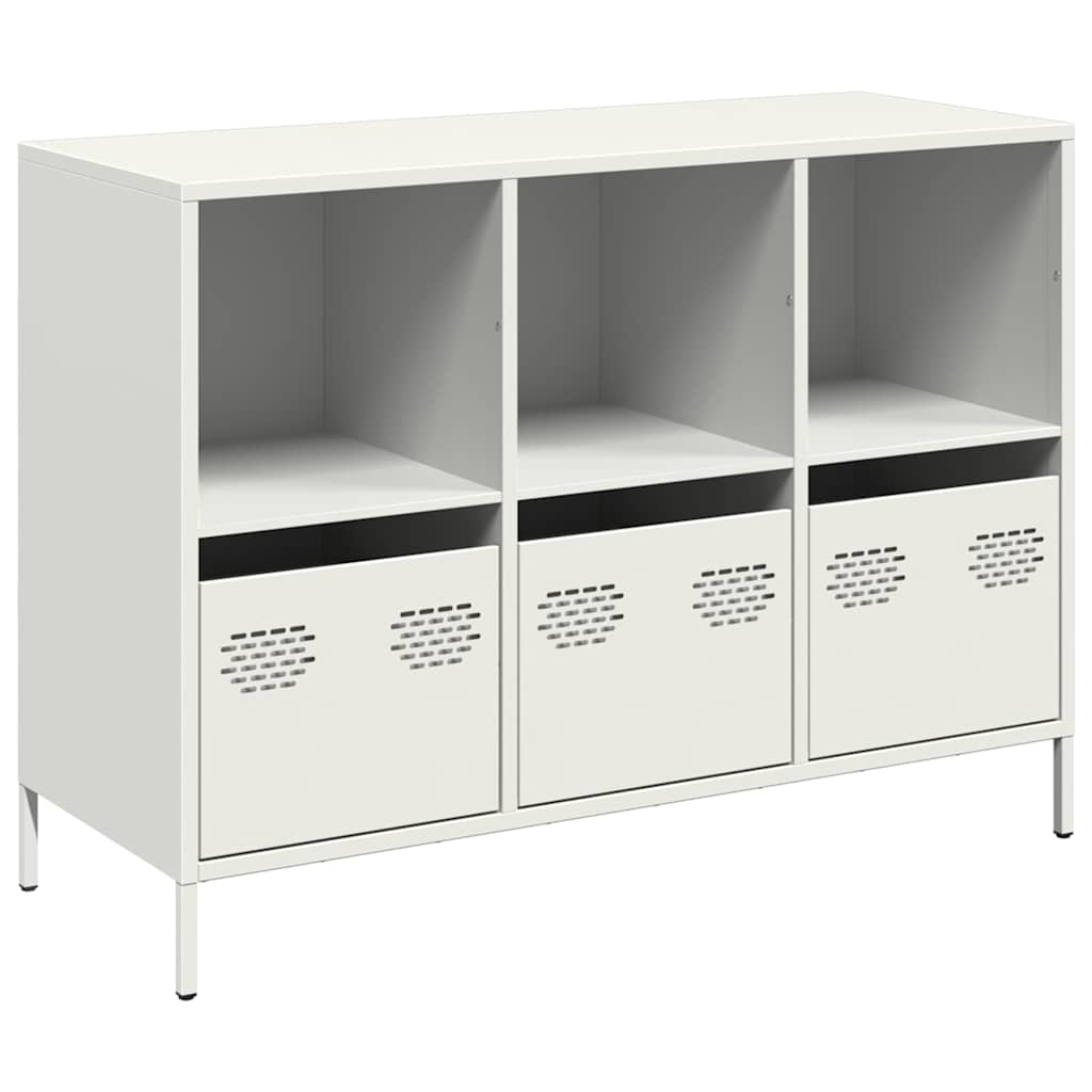 vidaXL Szafka, biała, 101,5x39x73,5 cm, stal walcowana na zimno