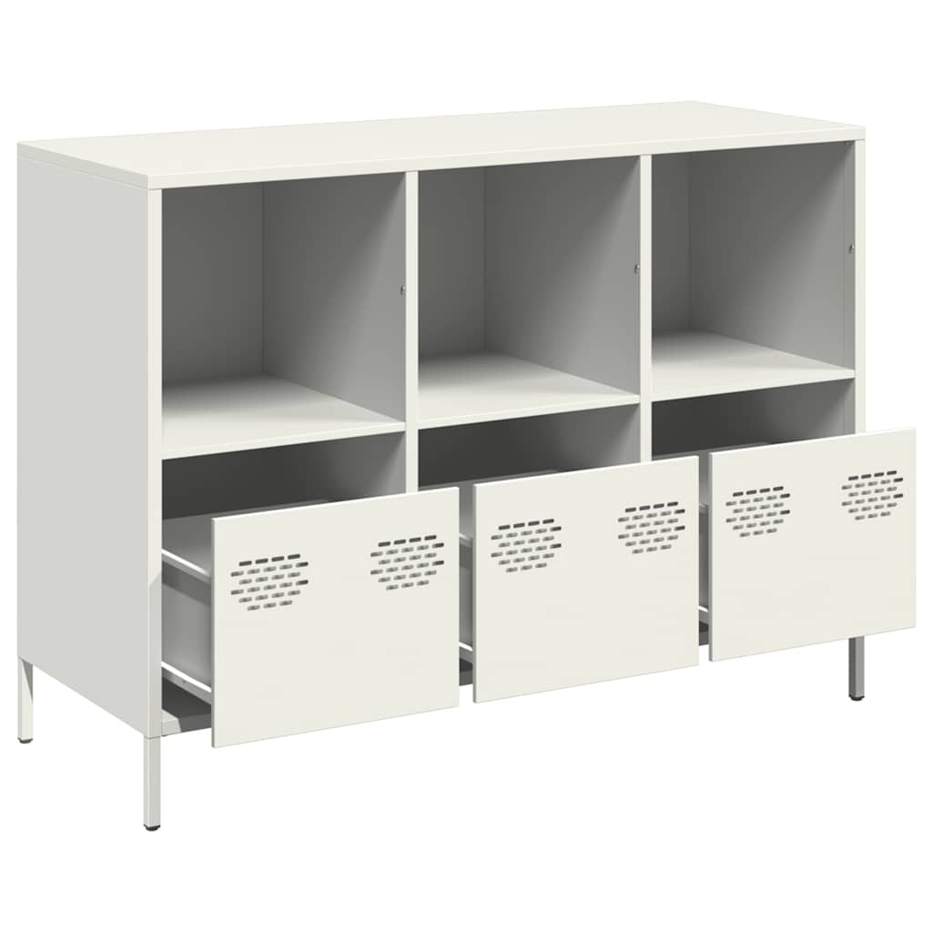 vidaXL Szafka, biała, 101,5x39x73,5 cm, stal walcowana na zimno