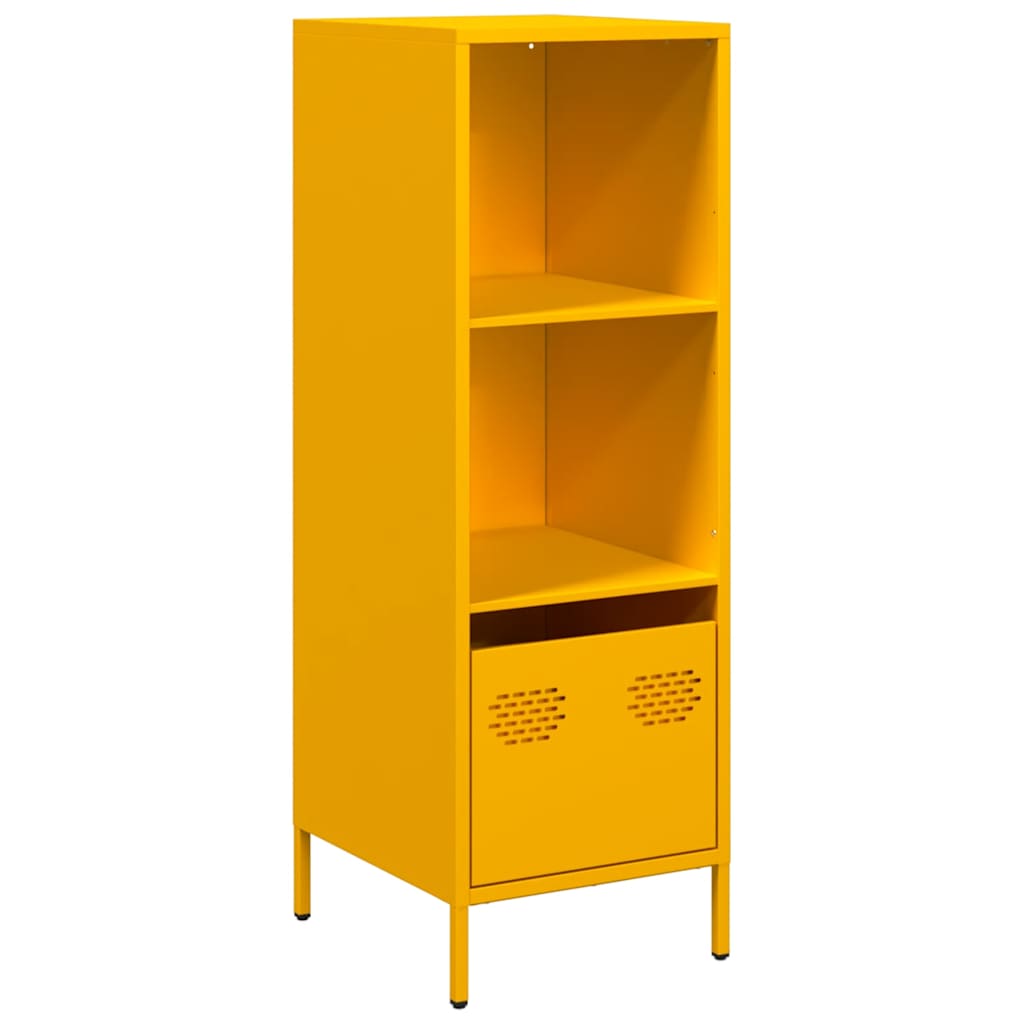 vidaXL Szafka, musztardowa, 35x39x103,5 cm, stal