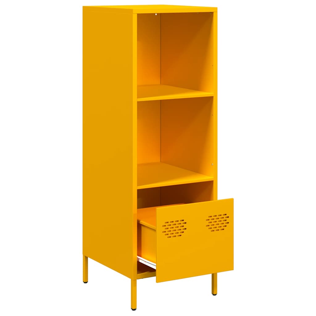 vidaXL Szafka, musztardowa, 35x39x103,5 cm, stal