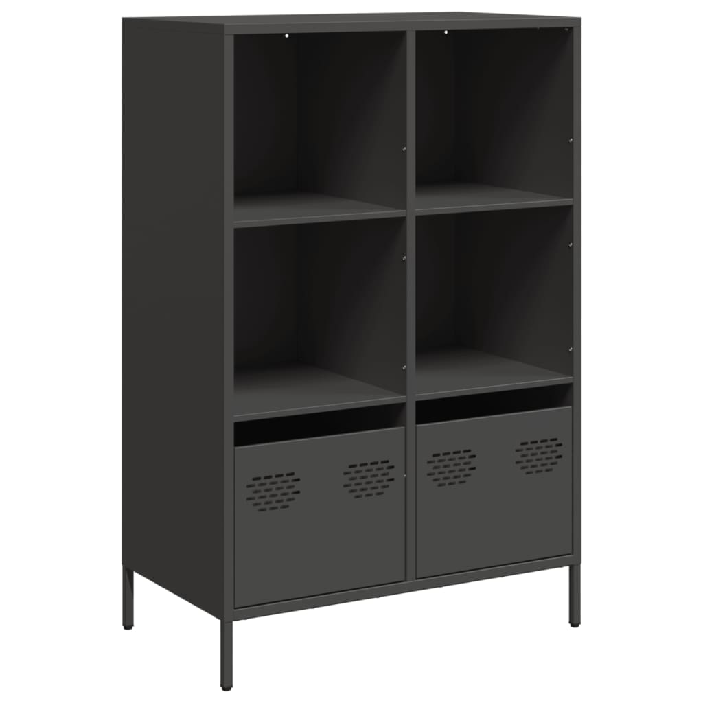 vidaXL Szafka, czarna, 68x39x103,5 cm, stal
