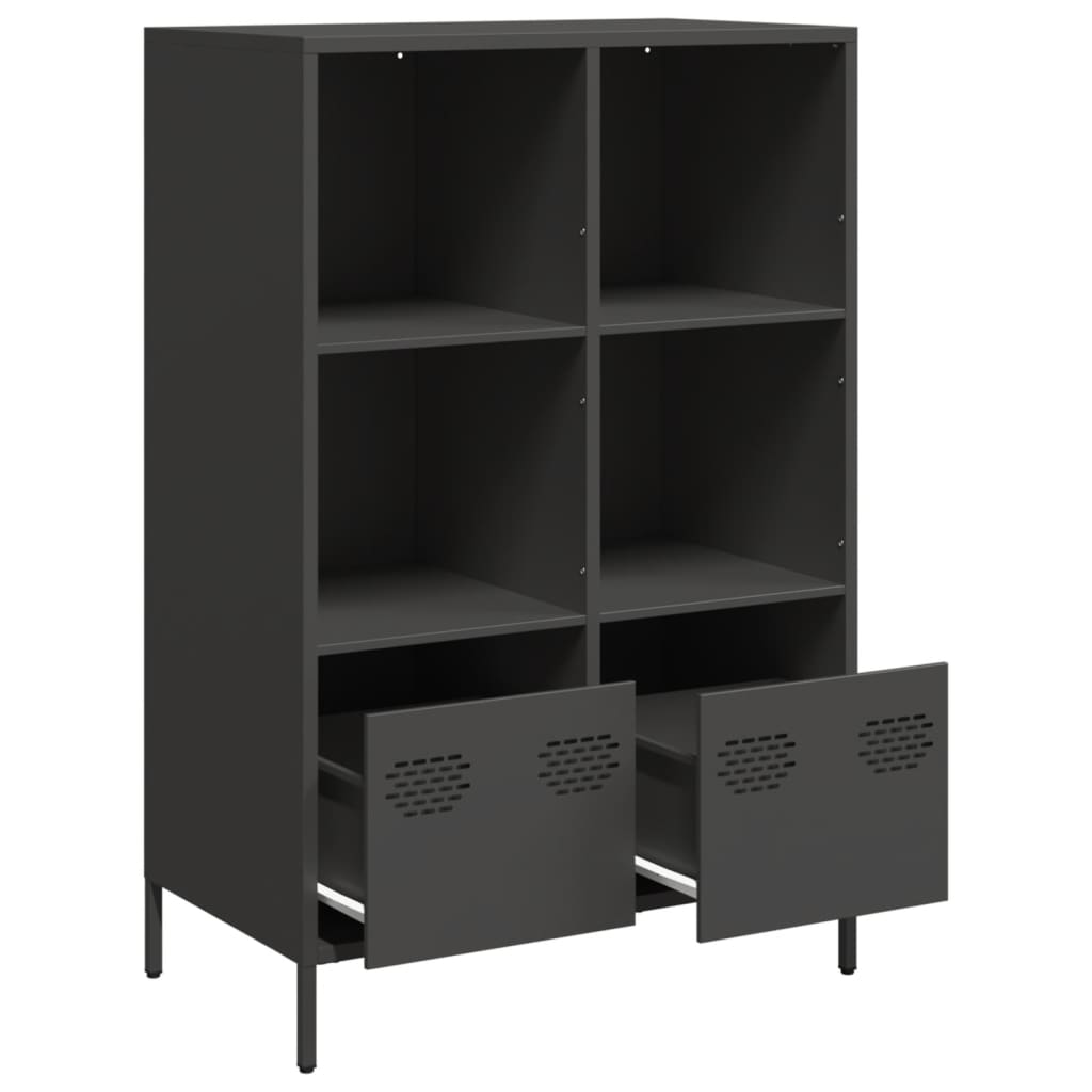 vidaXL Szafka, czarna, 68x39x103,5 cm, stal
