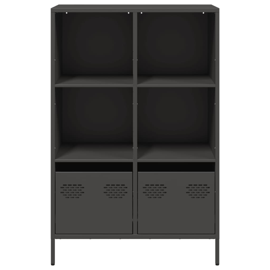 vidaXL Szafka, czarna, 68x39x103,5 cm, stal