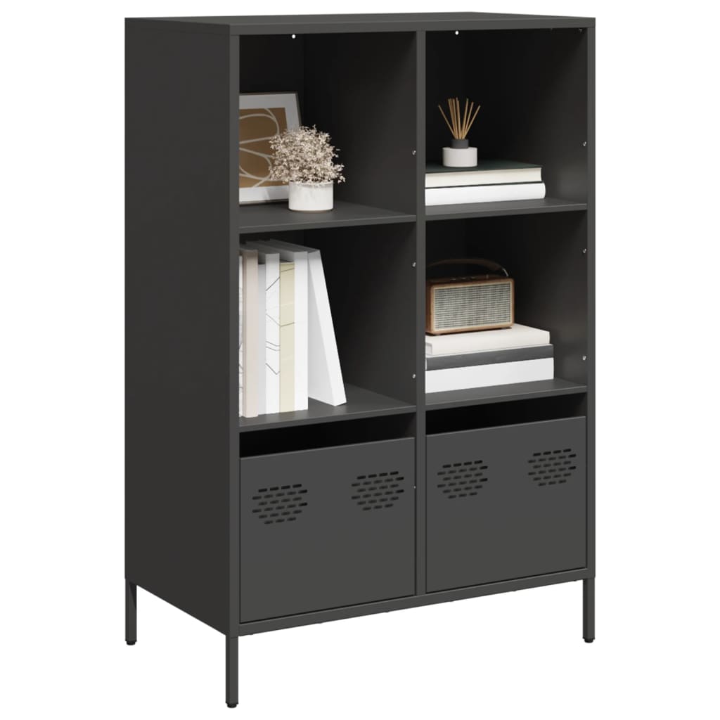 vidaXL Szafka, czarna, 68x39x103,5 cm, stal