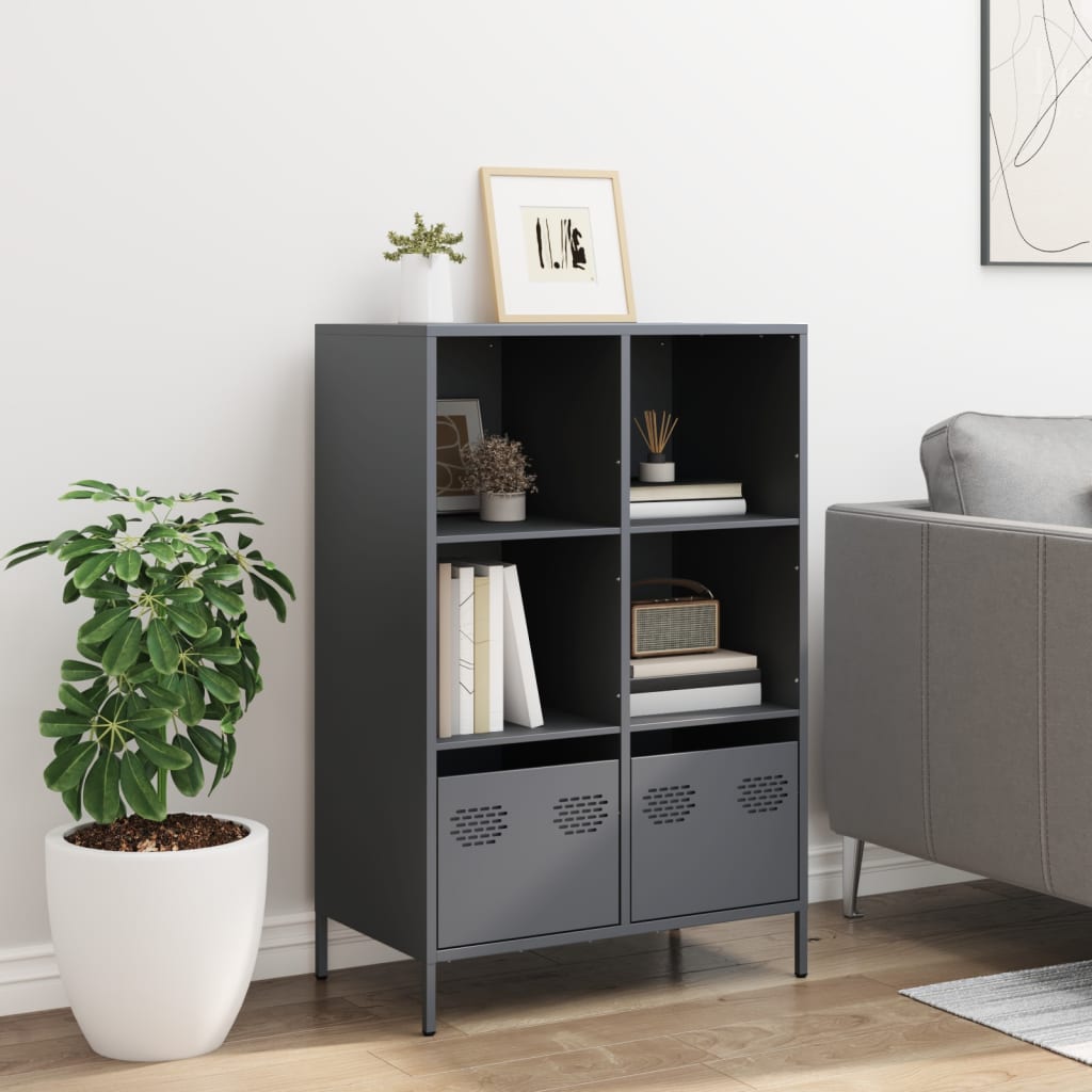 vidaXL Szafka, antracytowa, 68x39x103,5 cm, stal